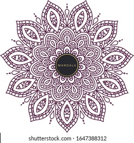 Schwarz-Weiß-Mandala-Vektorillustration einzeln auf Weiß. Vektorillustration handgezeichnet runder Zierelement.
