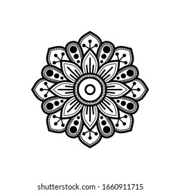 Black and white mandala vector isolated on white. Vector hand drawn circular decorative element. wedding frame ornament invitation card template collection vector illustration