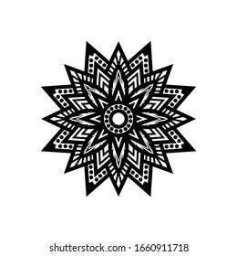 Black and white mandala vector isolated on white. Vector hand drawn circular decorative element. wedding frame ornament invitation card template collection vector illustration