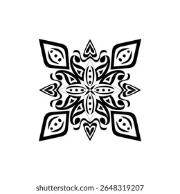 Zwarte en witte mandala vector geïsoleerd op wit. Vector handgetekende cirkelvormige decoratieve element.