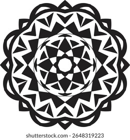 Zwarte en witte mandala vector geïsoleerd op wit. Vector handgetekende cirkelvormige decoratieve element.