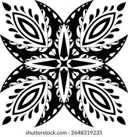 Zwarte en witte mandala vector geïsoleerd op wit. Vector handgetekende cirkelvormige decoratieve element.
