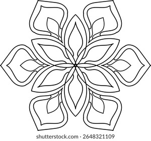 Zwarte en witte mandala vector geïsoleerd op wit. Vector handgetekende cirkelvormige decoratieve element.