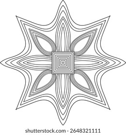 Zwarte en witte mandala vector geïsoleerd op wit. Vector handgetekende cirkelvormige decoratieve element.