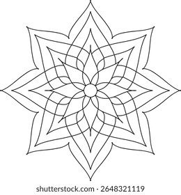 Zwarte en witte mandala vector geïsoleerd op wit. Vector handgetekende cirkelvormige decoratieve element.