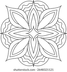 Zwarte en witte mandala vector geïsoleerd op wit. Vector handgetekende cirkelvormige decoratieve element.
