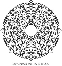 Schwarz-weißer Mandala-Vektor einzeln auf Weiß.