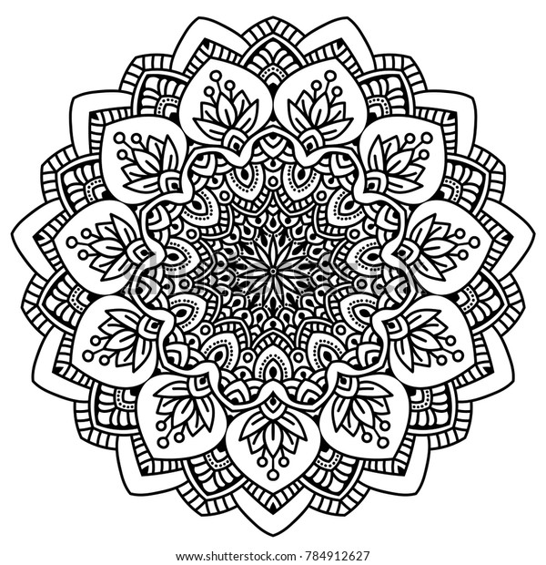 Black White Mandala Vector Isolated On Stock Vector (Royalty Free ...