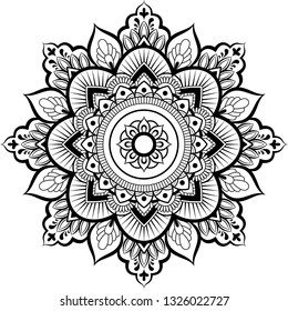 Black and white Mandala. Vector ornament. Decorative ornament in ethnic oriental style
