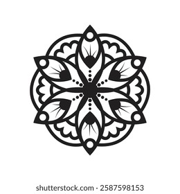 Black and White Mandalas art design. Elegant Mandala art design.