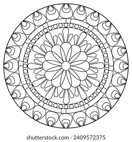 black and white mandalas - mandala coloring pages - easy mandala adult coloring page - simple mandala coloring pages - coloring book mandala page for kdp book interior