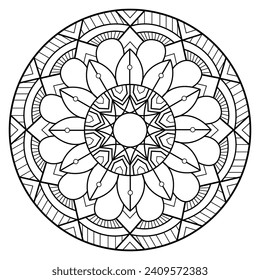 black and white mandalas - mandala coloring pages - easy mandala adult coloring page - simple mandala coloring pages - coloring book mandala page for kdp book interior