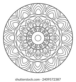 black and white mandalas - mandala coloring pages - easy mandala adult coloring page - simple mandala coloring pages - coloring book mandala page for kdp book interior