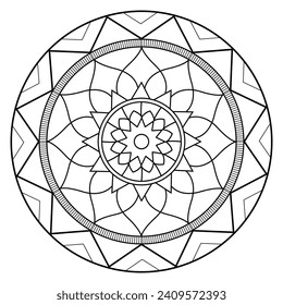 black and white mandalas - mandala coloring pages - easy mandala adult coloring page - simple mandala coloring pages - coloring book mandala page for kdp book interior