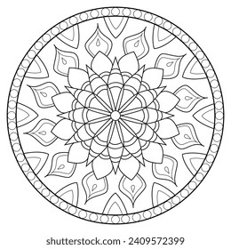 black and white mandalas - mandala coloring pages - easy mandala adult coloring page - simple mandala coloring pages - coloring book mandala page for kdp book interior