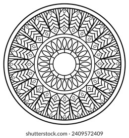 black and white mandalas - mandala coloring pages - easy mandala adult coloring page - simple mandala coloring pages - coloring book mandala page for kdp book interior