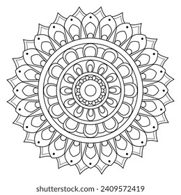 black and white mandalas - mandala coloring pages - easy mandala adult coloring page - simple mandala coloring pages - coloring book mandala page for kdp book interior