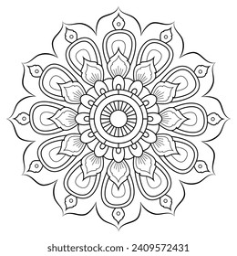 black and white mandalas - mandala coloring pages - easy mandala adult coloring page - simple mandala coloring pages - coloring book mandala page for kdp book interior