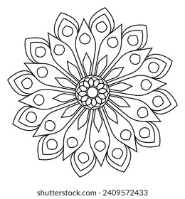 black and white mandalas - mandala coloring pages - easy mandala adult coloring page - simple mandala coloring pages - coloring book mandala page for kdp book interior