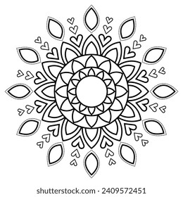 black and white mandalas - mandala coloring pages - easy mandala adult coloring page - simple mandala coloring pages - coloring book mandala page for kdp book interior