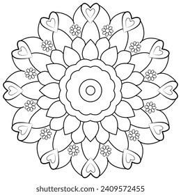 black and white mandalas - mandala coloring pages - easy mandala adult coloring page - simple mandala coloring pages - coloring book mandala page for kdp book interior
