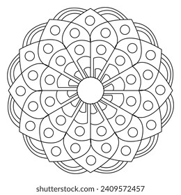 mandalas en blanco y negro - páginas de colores mandala - fácil página de colorear para adultos mandala - páginas simples de colorear mandala - página de mandala del libro coloreado para el interior del libro kdp