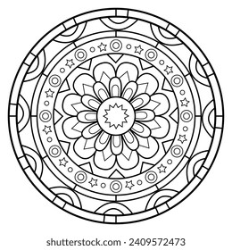 black and white mandalas - mandala coloring pages - easy mandala adult coloring page - simple mandala coloring pages - coloring book mandala page for kdp book interior