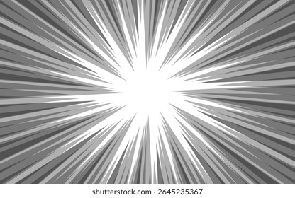 HQ mangá preto e branco abstrato fundo de explosão com efeito radial.
