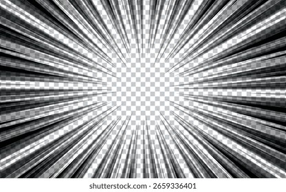 black and white manga comic concentration lines, Vector illustration.