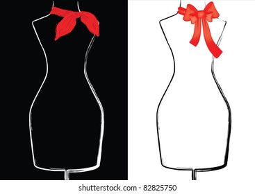 Black and white mannequin