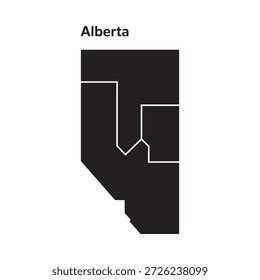 a black and white map of alberta