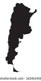 black and white map of Argentina