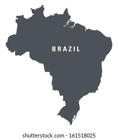 black and white map of Brazil