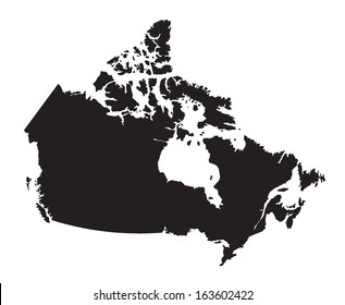 Black And White Map Of Canada