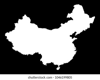 Black and White Map of China