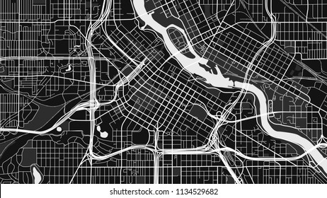 black white map city