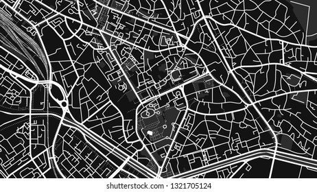 black white map city