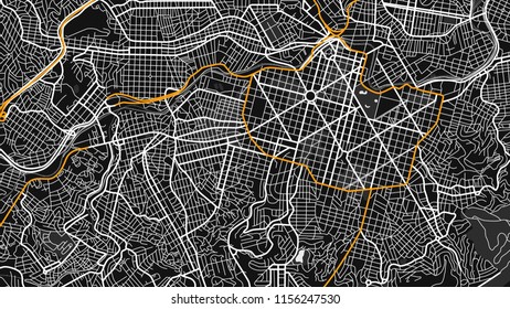black white map city Brazil