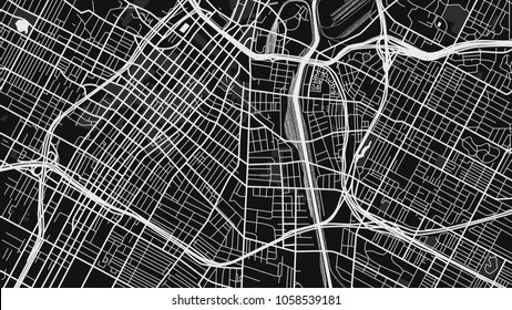 black white map city los angeles