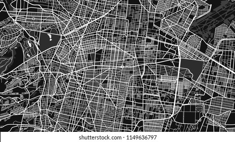 black white map city mexico