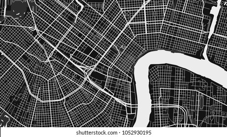 black white map city new orleans