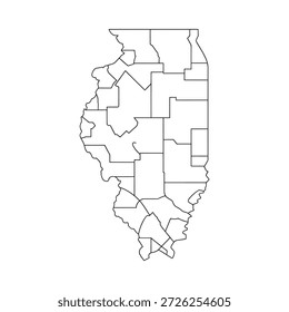 Un mapa en blanco y negro de Illinois