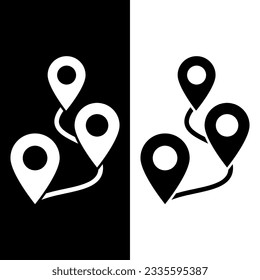 black and white map pin icon