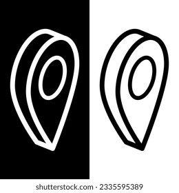 icono del pin de mapa en blanco y negro