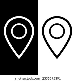 Pin-Symbol für schwarz-weiße Karte