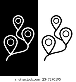 black and white map pin icon