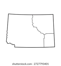 Un mapa en blanco y negro de un estado estadounidense