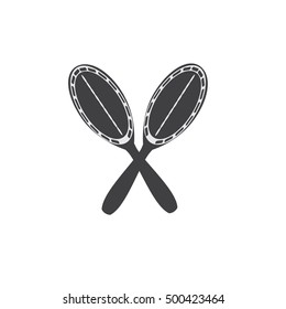Black and White Maracas. Vector illustration of maracas isolated on white background