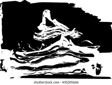 Black and white marble abstract texture background.