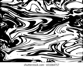 Black and white marble background, liquid texture, Ebru art, vector illustration
